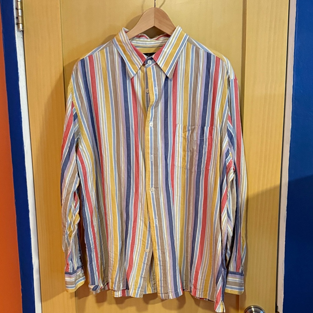 Tasso Elba Multicolor Striped Button Down Shirt